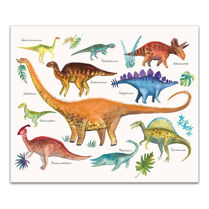 Dino World 24" x 20" Canvas Wall Art