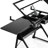 Metal & Glass Artist Table by Artist's Loft