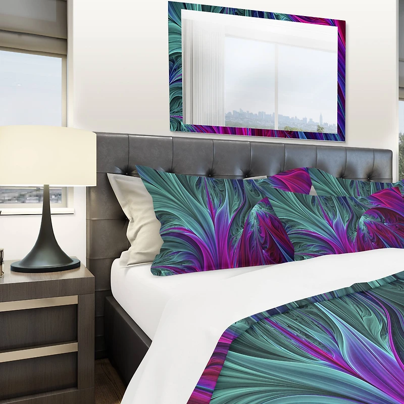 Designart 'Purple and Green Jungle' Modern & Contemporary Bedding Set