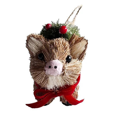 4" Pig with Tree Natural Ornament by Ashland®