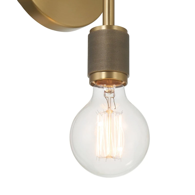 Hello Honey® Maxim 19" Gold Modern Minimalist Metal Exposed 2-Bulb Wall Sconce