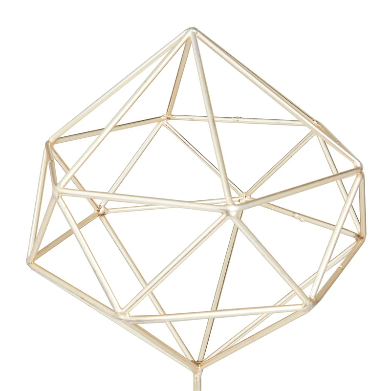 CosmoLiving by Cosmopolitan Gold Marble Contemporary Sculpture, 22" x 9" x 9"