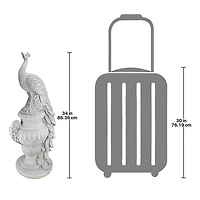 Design Toscano Staverden Castle Peacock on an Urn Garden Statue