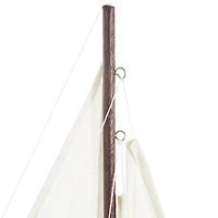 21" White Distressed Sail Boat Sculpture