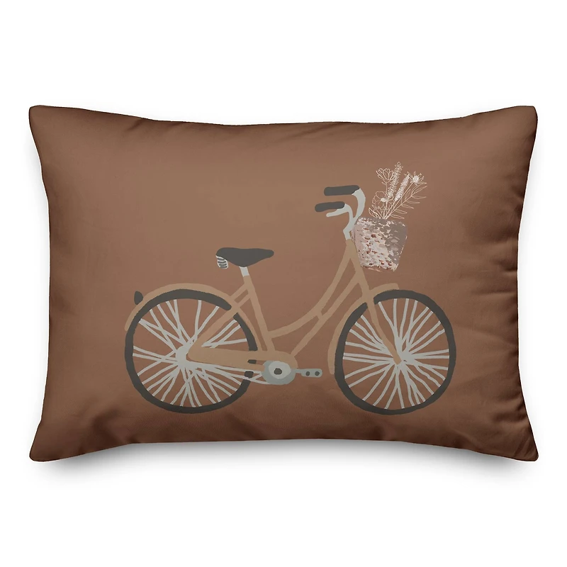 Brown Bike 14" x 20" Throw Pillow