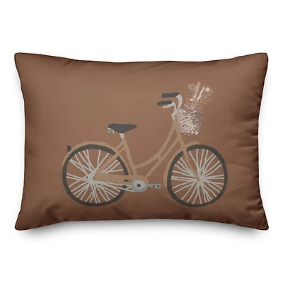 Brown Bike 14" x 20" Throw Pillow