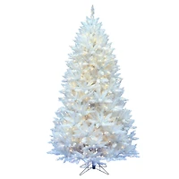 8.5ft. Pre-Lit Sparkle White Spruce Artificial Christmas Tree, Pure White LED Lights