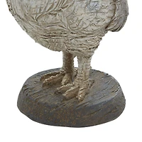 White Polystone Farmhouse Sculpture, Rooster 12" x 8" x 5"