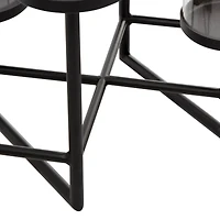 Black Metal Modern Candelabra, 15" x 26" x 12"