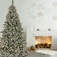 6.5ft. Pre-Lit Snowy Harwich Artificial Christmas Tree, Warm White LED Lights