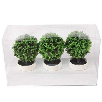 6.75" Premade Green Boxwood Ball Topiaries in Plastic Pots, 3ct. by Ashland®