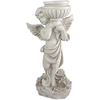 17.5" Cherub Angel Bird Bath Outdoor Garden Statue