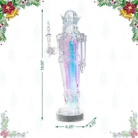 Glitzhome® 18" Acrylic Lighted Tabletop Nutcracker Figurine