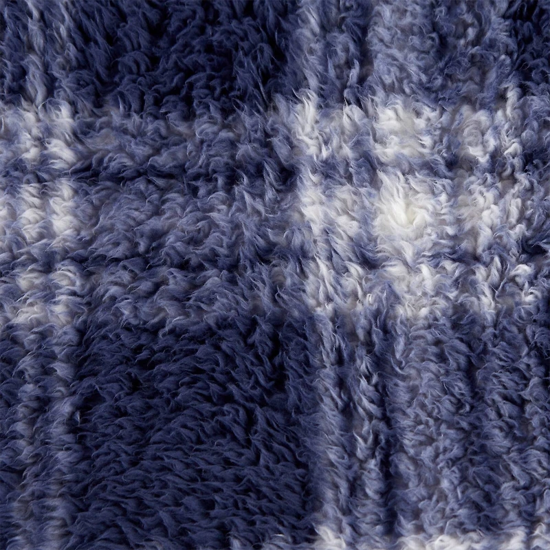 DII® French Blue Farmhouse Plush Plaid Throw