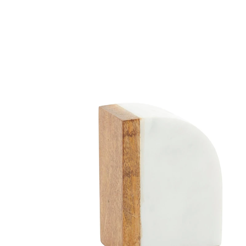 5" White Marble Modern Bookends, 2ct.