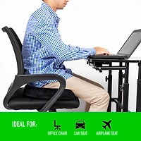 Mind Reader 18" Black Back Relief Memory Foam Seat Cushion