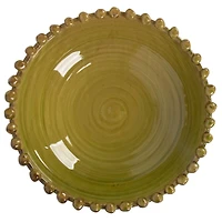 Hello Honey® 16.5" Green Round Hobnail Terra Cotta Decorative Bowl