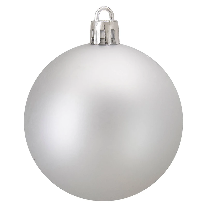 60ct Matte Silver Splendor Shatterproof Ball Ornaments