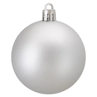 60ct Matte Silver Splendor Shatterproof Ball Ornaments