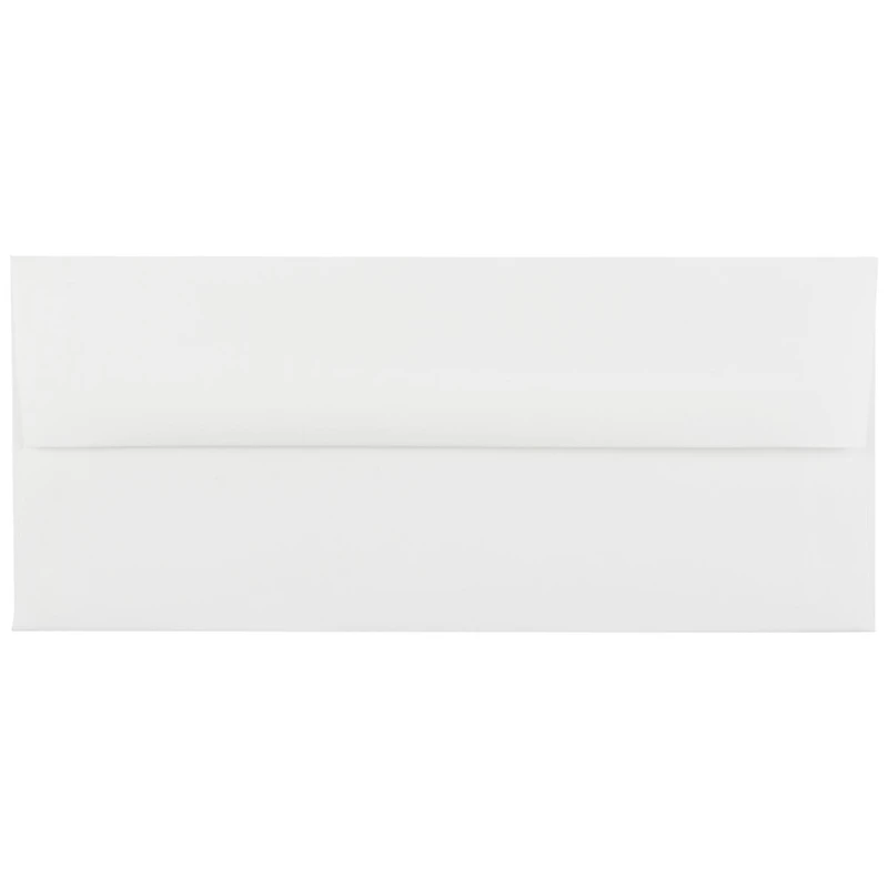 JAM Paper 4.12" x 9.5" Bright White Wove Strathmore Business Envelopes, 50ct.