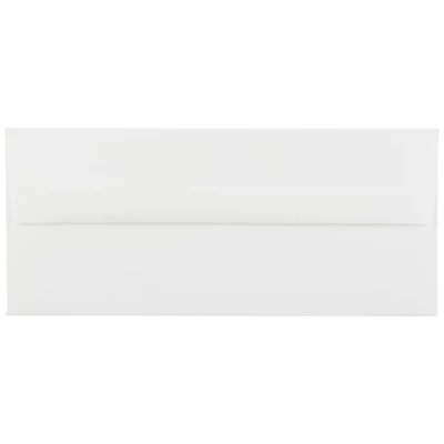 JAM Paper 4.12" x 9.5" Bright White Wove Strathmore Business Envelopes, 50ct.
