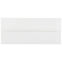 JAM Paper 4.12" x 9.5" Bright White Wove Strathmore Business Envelopes, 50ct.