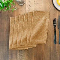 Yellow Medallion Pattern 10" x 10" Cotton Twill Napkin