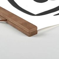 Black Medallion I 20" x 20" Teak Hanging Canvas