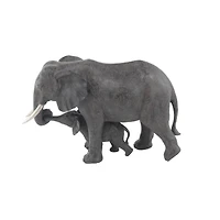 20" Dark Gray Eclectic Polystone Elephant Sculpture