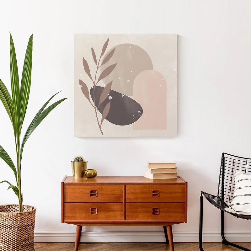 Boho Leaves And Arches 24" x 24" Canvas Wall Art