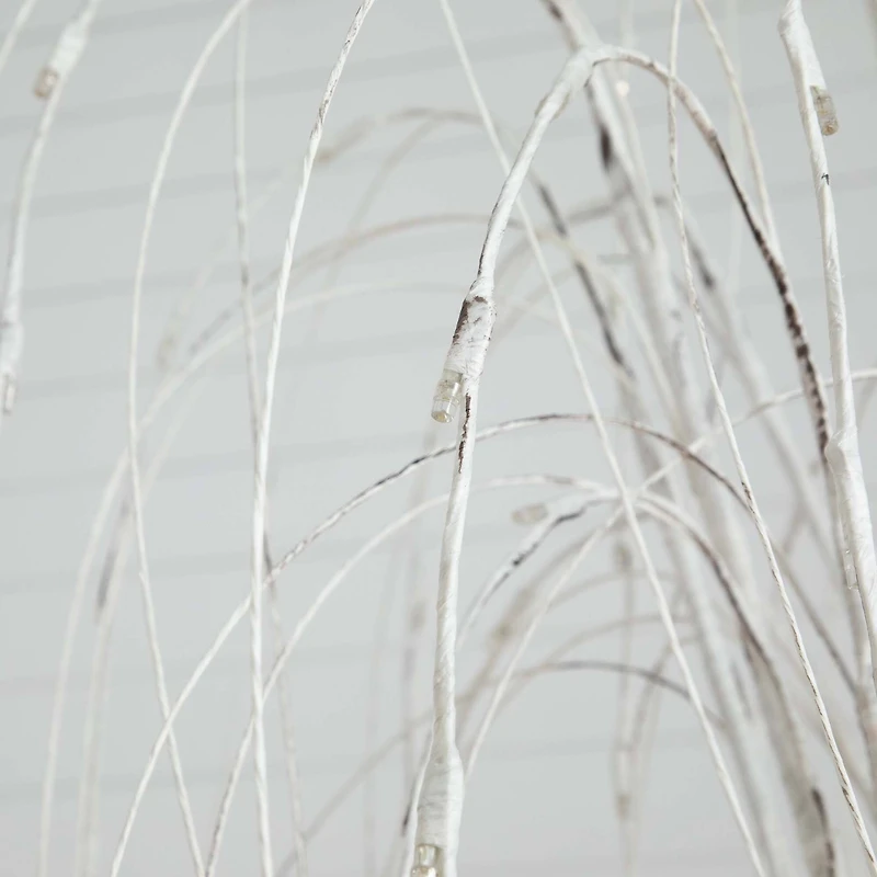 6ft. Pre-Lit White Weeping Willow Artificial Christmas Tree, Warm White LED Lights