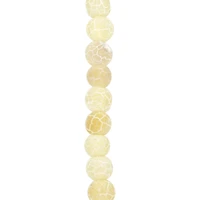 Yellow Crackle Agate Round Beads by Bead Landing