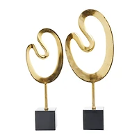 CosmoLiving by Cosmopolitan Gold Marble Contemporary Sculpture