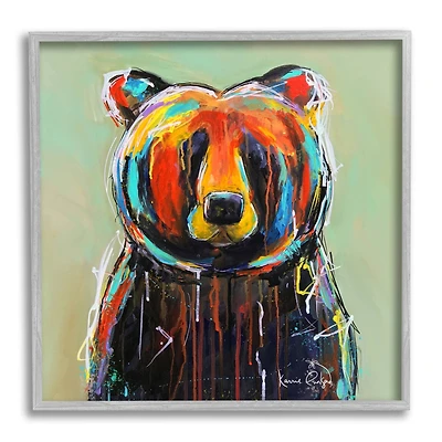 Stupell Industries Abstract Urban Bear Graffiti Framed Giclee Art