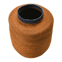 Hello Honey® 15" Orange & Navy Hand-Woven Seagrass Basket