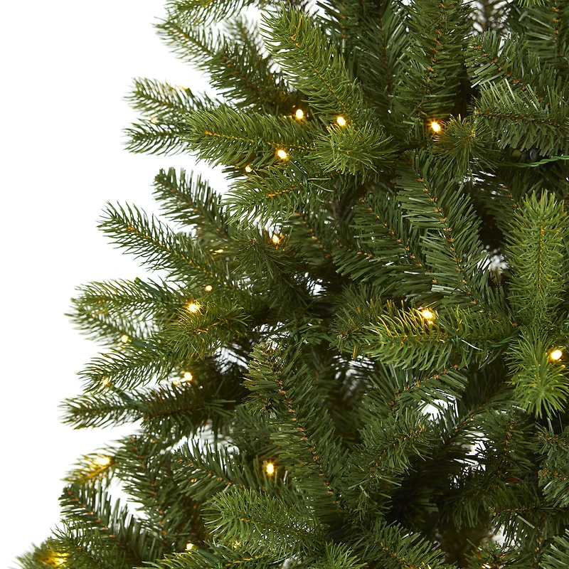 6ft. Pre-Lit New Haven Spruce Artificial Christmas Tree, Clear LED Lights