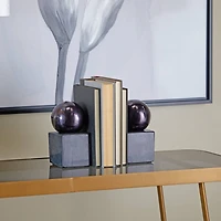 CosmoLiving by Cosmopolitan 7" Marble Orb Bookend Set