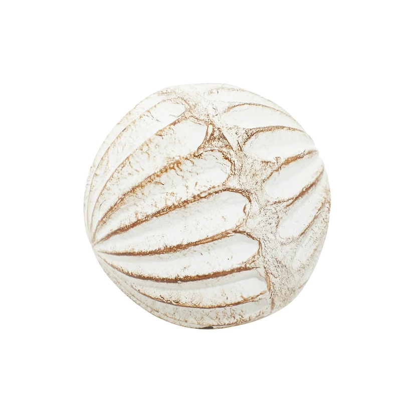 4" Distressed White Ceramic Country Orb Vase Filler Set