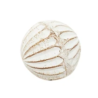 4" Distressed White Ceramic Country Orb Vase Filler Set