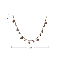 Hello Honey® 6ft. Decorative Hand-Woven Mélange Fabric Pumpkin & Metal Bell Garland