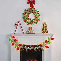 Mr. Christmas 72" Red & Green Retro C9 Bulb Garland