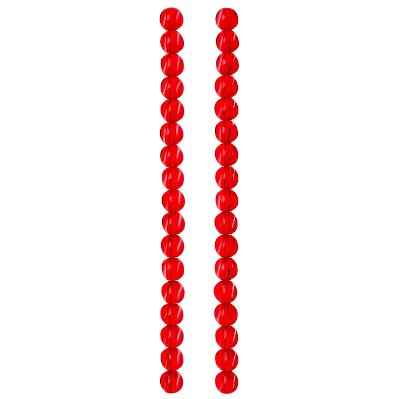 Ruby Cut Glass Round Beads, 10mm by Bead Landing™