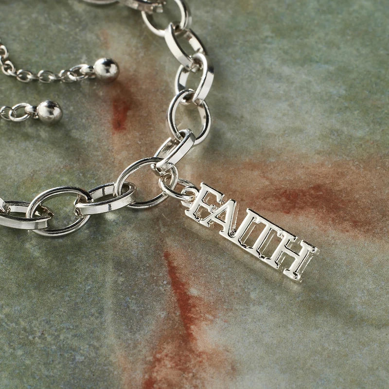Silver Plated Faith Charm by Bead Landing™
