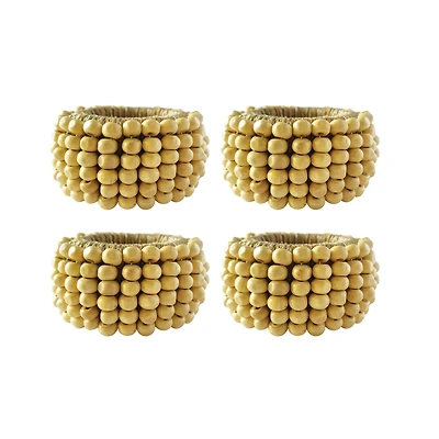 Hello Honey® Mango Wood Bead Napkin Rings, 4ct.