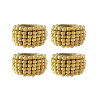 Hello Honey® Mango Wood Bead Napkin Rings, 4ct.