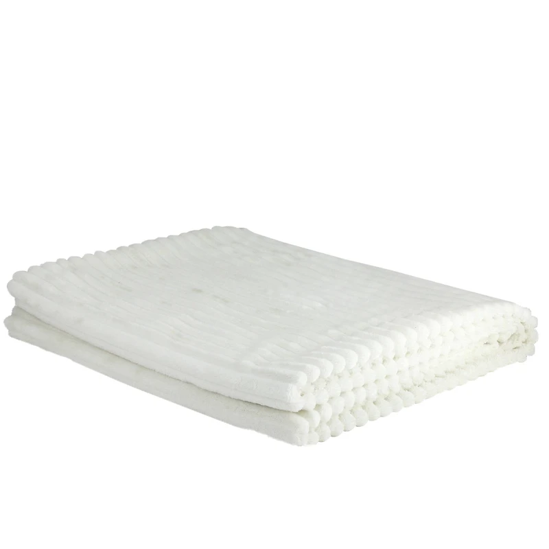 Cream Ultra Plush Micro Fleece Throw Blanket