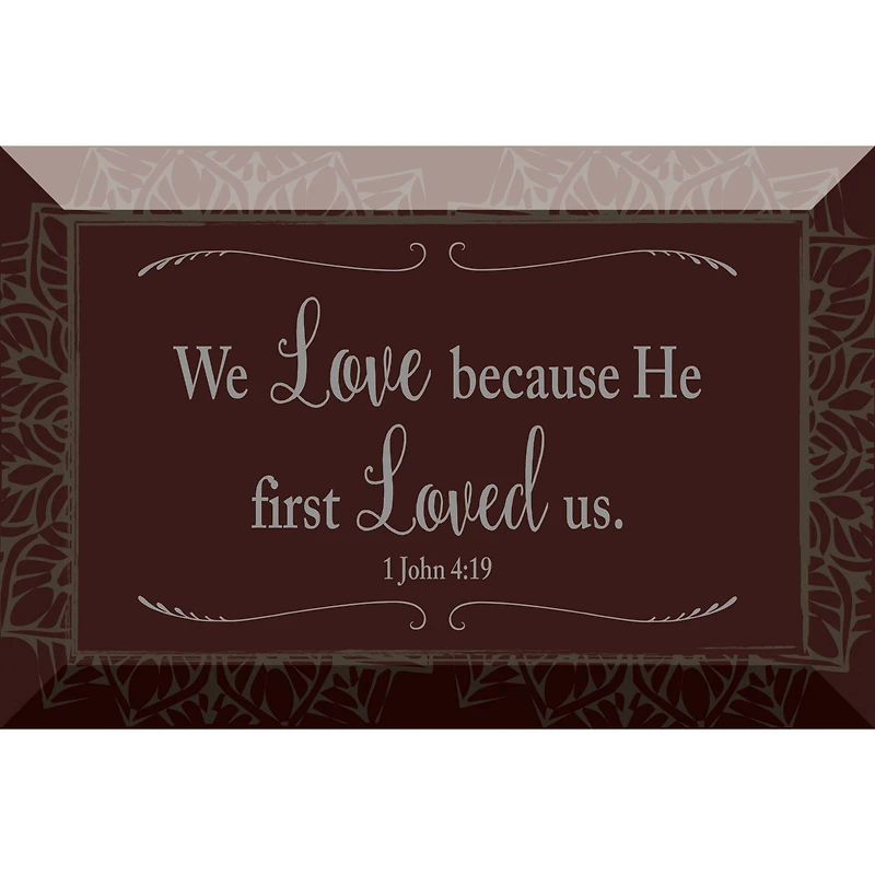 We Love Glass Plaque with Easel