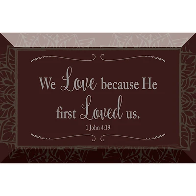 We Love Glass Plaque with Easel