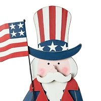 Glitzhome® 36" Wood Patriotic Uncle Sam Yard Stake Décor