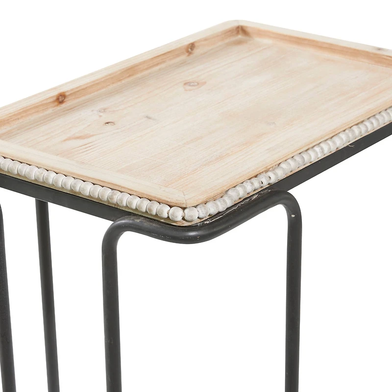 26" Beaded Edge Iron Accent Table
